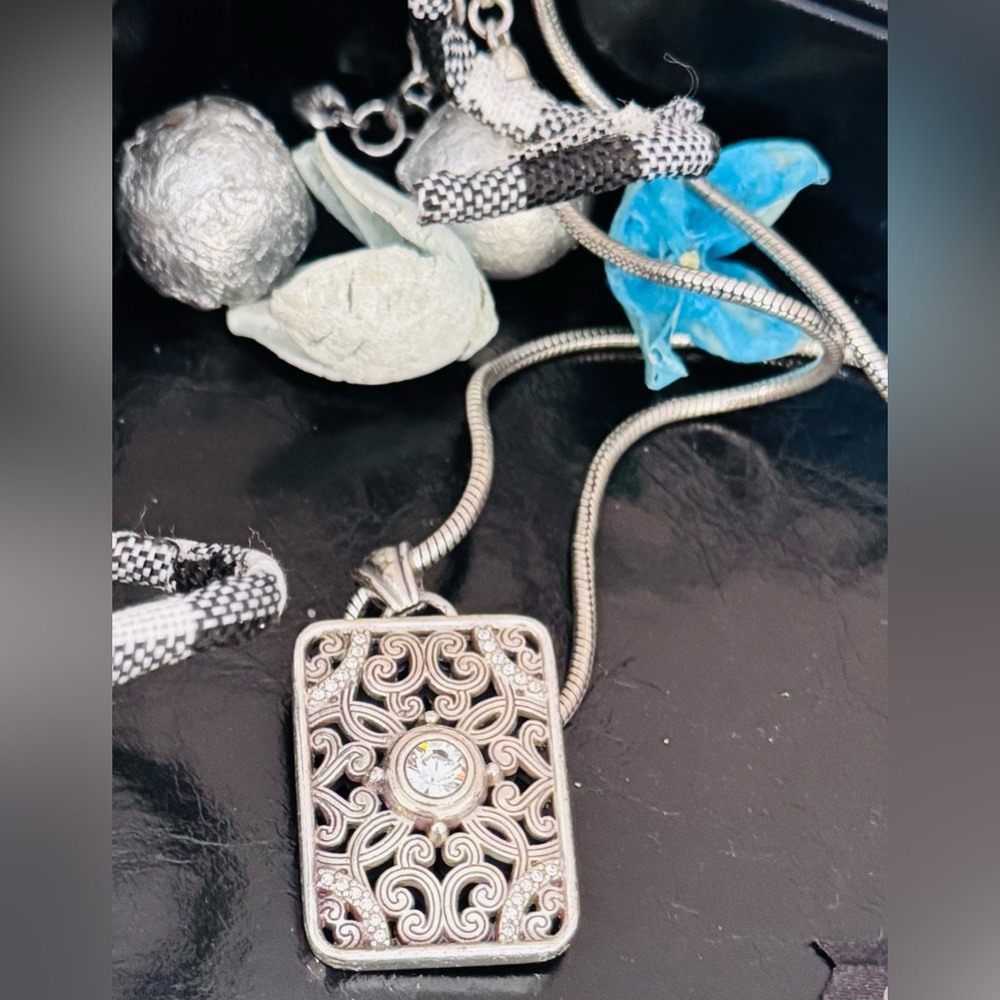 Brighton Rectangle Scroll Silver Pendant Necklace - image 7